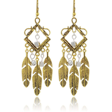 Tribal Feather Earrings Women - Native American Jewelry