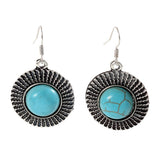 Blue Natural Stone Vintage Earrings Native American Indian Style - ProudThunderbird