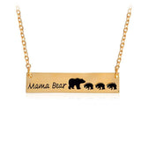 Mama Bear Engraved Animal Necklace - Powwow Store