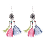 Native American Feather Dangle Earrings