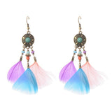 Native American Feather Dangle Earrings - Powwow Store