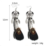 Black Feather Tribal Dream catcher Earrings - ProudThunderbird