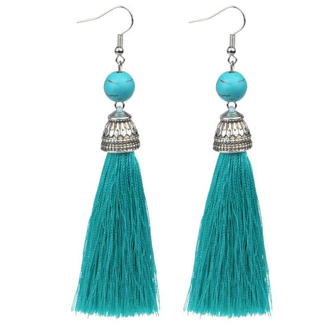 Vintage Fringe Tassel Earrings Native American Style - Powwow Store