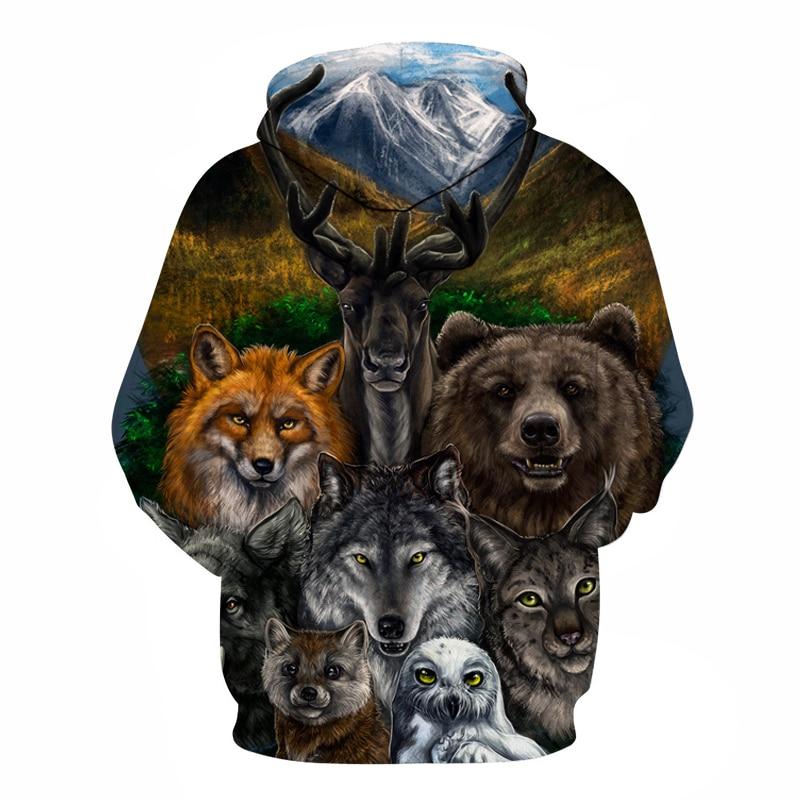 Wolf With Animal 3D Native American Hoodies - Powwow Store