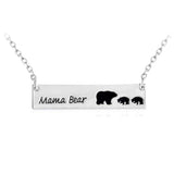 Mama Bear Tag Engraved Pendant Necklace Mother's Day Gift