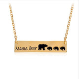 Mama Bear Tag Engraved Pendant Necklace Mother's Day Gift