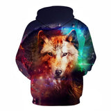 Wolf Galaxy Face 3D Native American Hoodie - Powwow Store