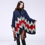 AZTEC Winter Reversible Long Coat - Indian Blanket Poncho - ProudThunderbird