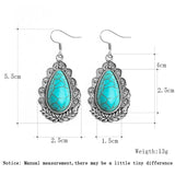 Native American Design Natural Blue Stone Earrings