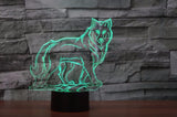 LED Wolf Lamp 3D Sleep Night USB 7 Colorful - ProudThunderbird