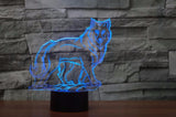 LED Wolf Lamp 3D Sleep Night USB 7 Colorful - ProudThunderbird