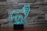 LED Wolf Lamp 3D Sleep Night USB 7 Colorful - ProudThunderbird