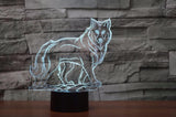 LED Wolf Lamp 3D Sleep Night USB 7 Colorful - ProudThunderbird