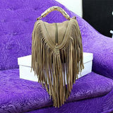 Tassel Shoulder Bags Leather Native American Style
