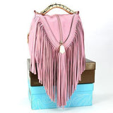 Tassel Shoulder Bags Leather Native American Style