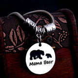 Mama Bear Dog Tag Chain Beads Bracelet Mother's Day Gifts