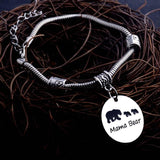 Mama Bear Dog Tag Chain Beads Bracelet Mother's Day Gifts