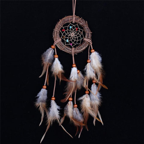 Rattan Dream Catcher Feathers Rome Native American Style - Powwow Store