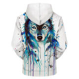 Wolf Ice White 3D Native American Hoodies - Powwow Store