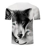 Wolves Couple Black And White 3D Native American T-shirt