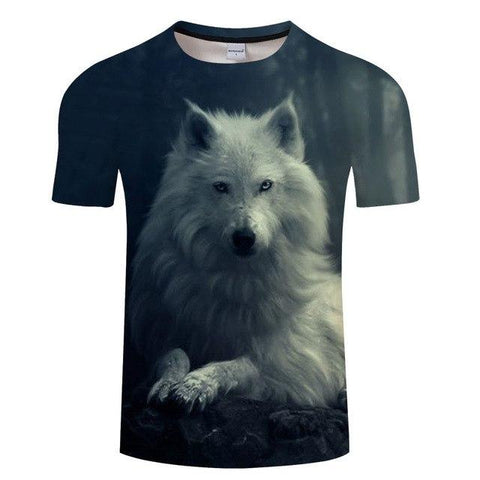 White Wolf 3D Printed Native American T-shirt - Powwow Store