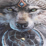 Wolf Warrior Wall Hanging Tapestry Native American Design - Powwow Store