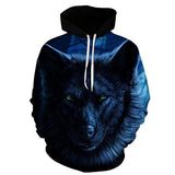 Wolf Blue Face 3D Native American Hoodies no link
