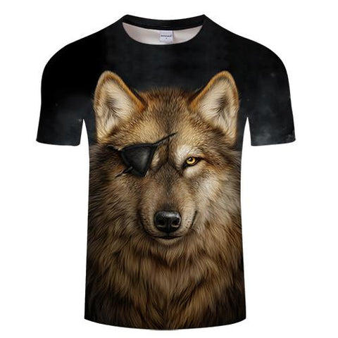 One Eyed Wolf 3D Native American T-shirt