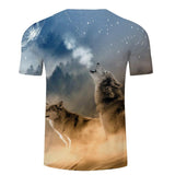 Two Wolves Mountain 3D Native American Tshirt