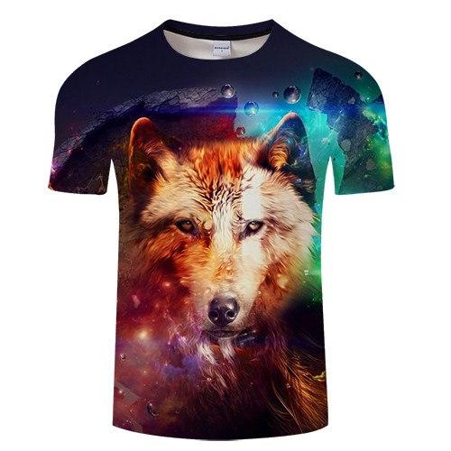 Summer Colorful Wolf Native American 3D T-shirt