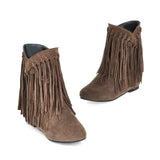 Women Boots Tassel Leather Native American Style
