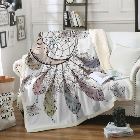 Sleeping Moon Dreamcatcher Native American Blanket - Powwow Store