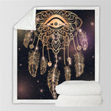 Dreamcatcher Galaxy Throw Blanket Native American Style - ProudThunderbird