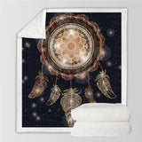 Dreamcatcher Galaxy Black Blanket Native American Style - ProudThunderbird