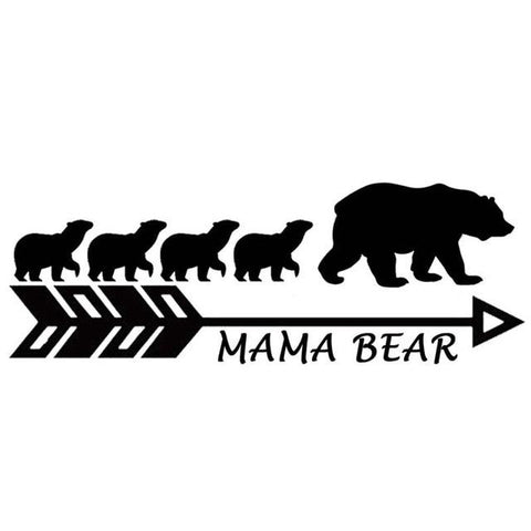 MAMA BEAR Vinyl Car Sticker Motorcycle Mother Bear's Big Family - Powwow Store