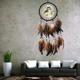 Wolf Totem Dream Catcher Feather Native American Indian Style - Powwow Store