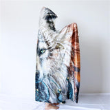 Indian Wolf Dreamcatcher Warrior Native American Hooded Blanket - ProudThunderbird