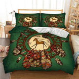 Native American Horse 3D Dreamcatcher Bedding Set - Powwow Store