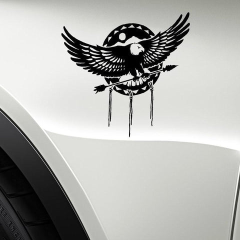 Native American Indian Eagle Vinyl Decal Arrow Crest Decor Car Sticker