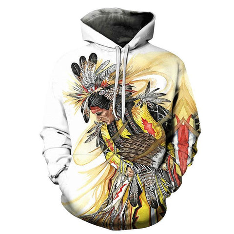 Pow Wow Dancer Native American Design 3D Hoodie - Powwow Store