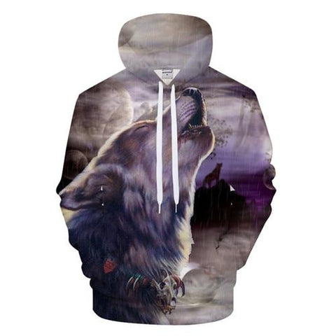 Wolf Raining 3D Native American Hoodies - Powwow Store