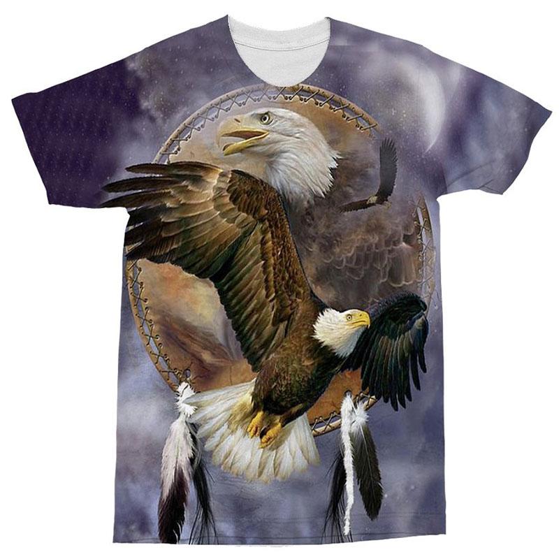 Eagle Men 3D Native American T-shirt - ProudThunderbird