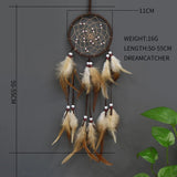 Brown Feather Pattern Native American Dreamcatcher - ProudThunderbird