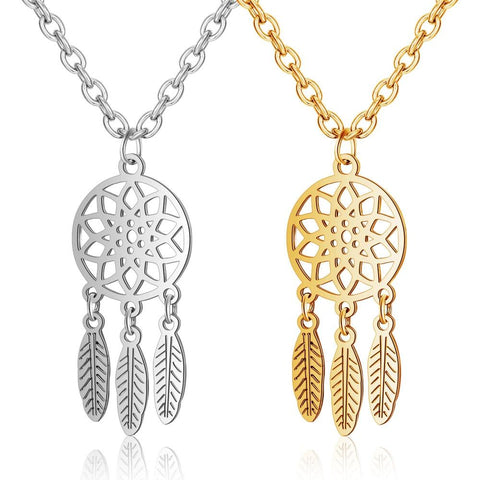 Dream Catcher Feathers Native American Necklace - ProudThunderbird