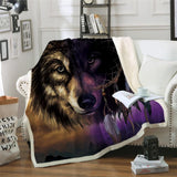 Native American Wolf With Dreamcatcher Throw Blanket - Powwow Store