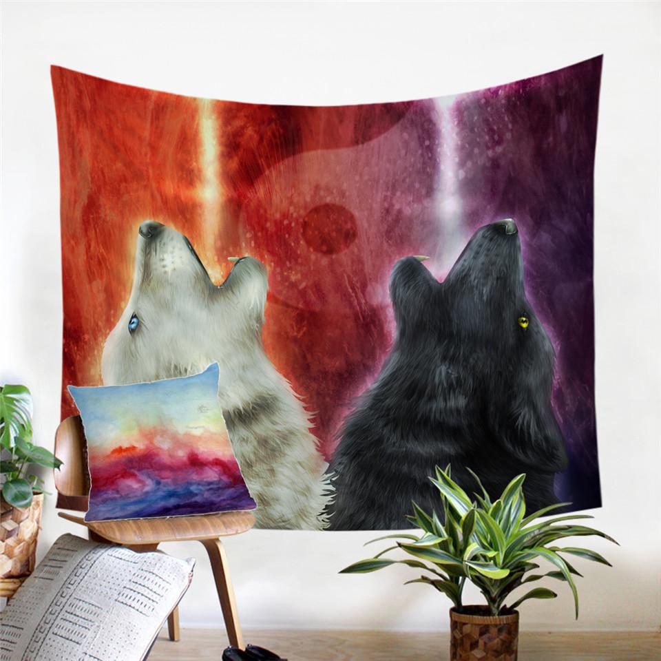 Wolves Lava 3D Native American Tapestry
