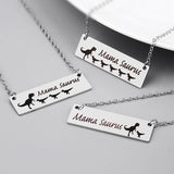 Mama Saurus Bar Necklace Pendant Mother's Day Gift - Powwow Store