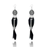 Tassel Drop Feather Dreamcatcher Tribal America Native Earrings - Powwow Store