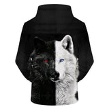 Ying And Yang Native American Wolf 3D Hoodies - Powwow Store