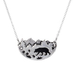 Mama Bear Silver Choker Necklace Pendant